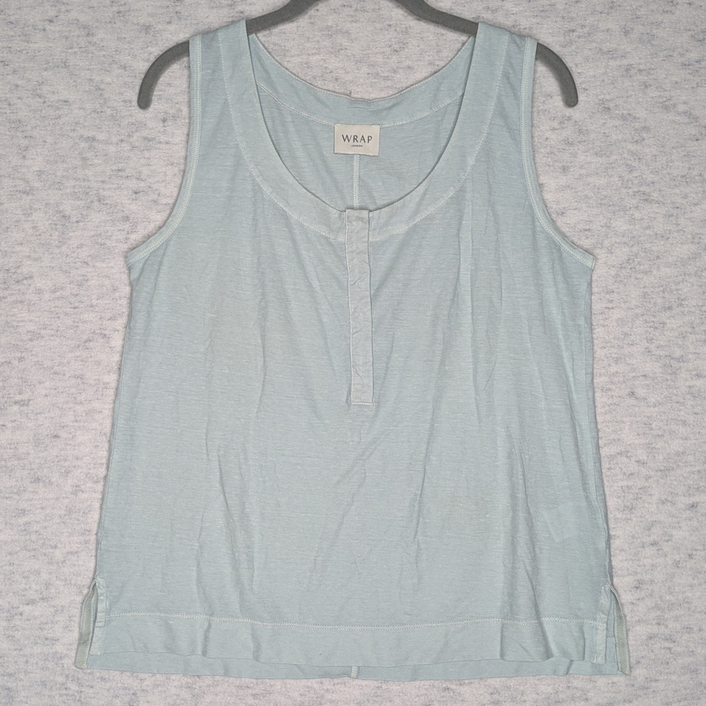 Wrap London Light Mint Tank Top Cotton Hemp Sz 10